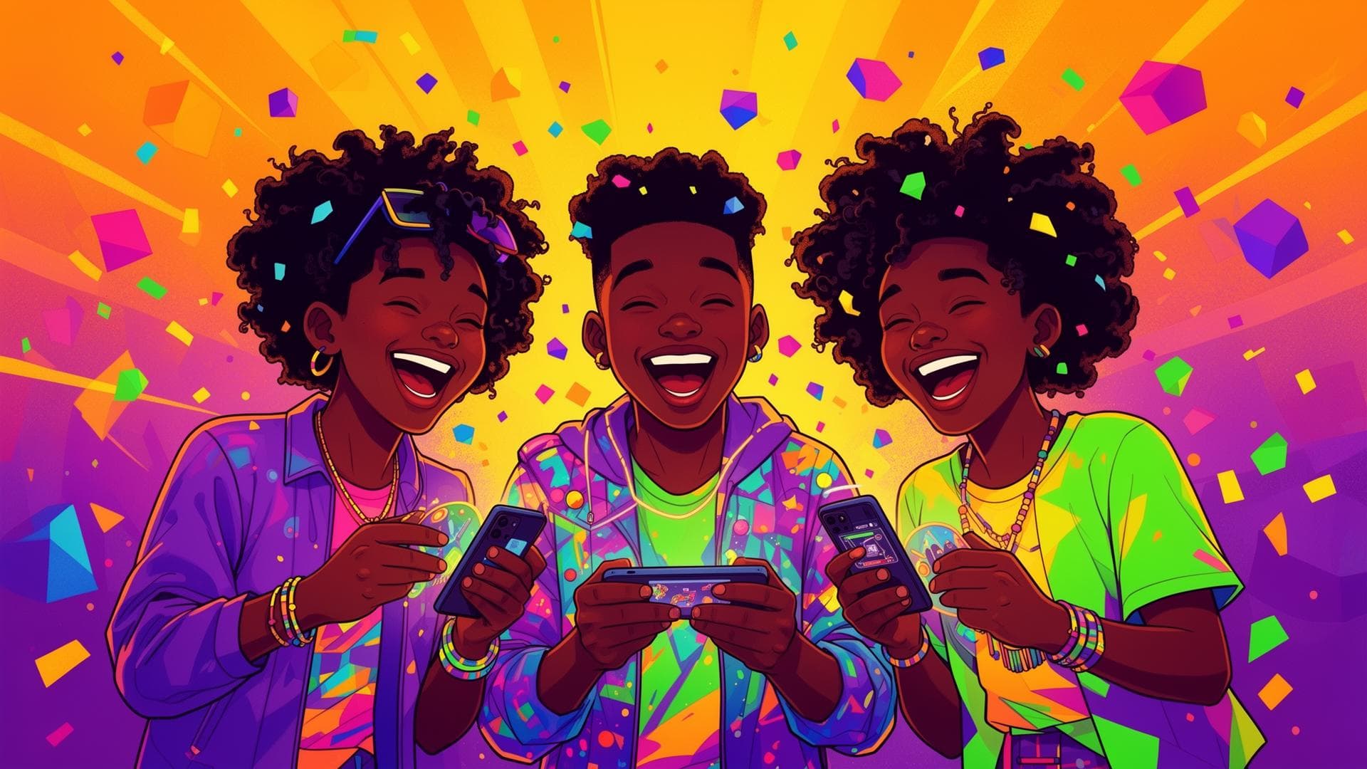 Friends laughing while playing MWENTULA